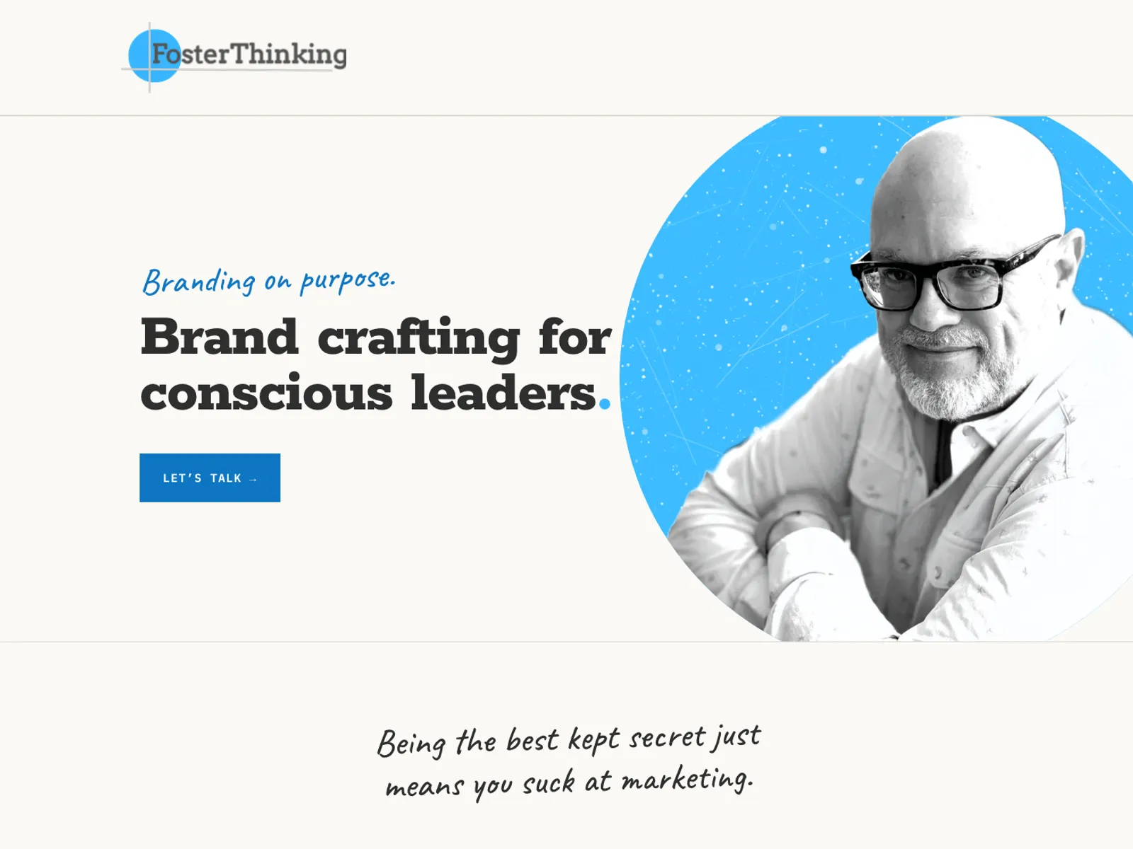 fosterthinking.com homepage: brand crafting for conscious leaders