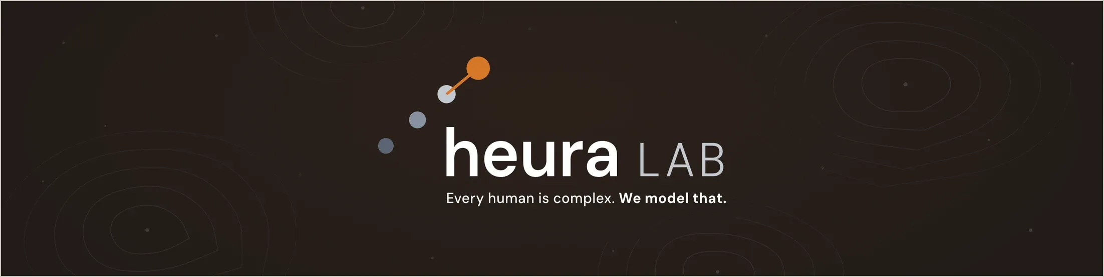 The Heura Lab LinkedIn banner: the signal mark and wordmark on deep coffee
